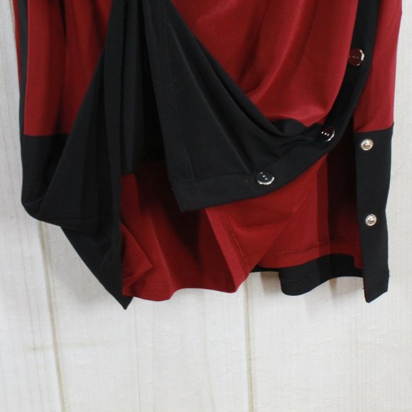 Ralph Lauren Red Sleeveless Snap Detailed Ruched Slimming Sheath Dress Size 4 - Picture 7 of 13